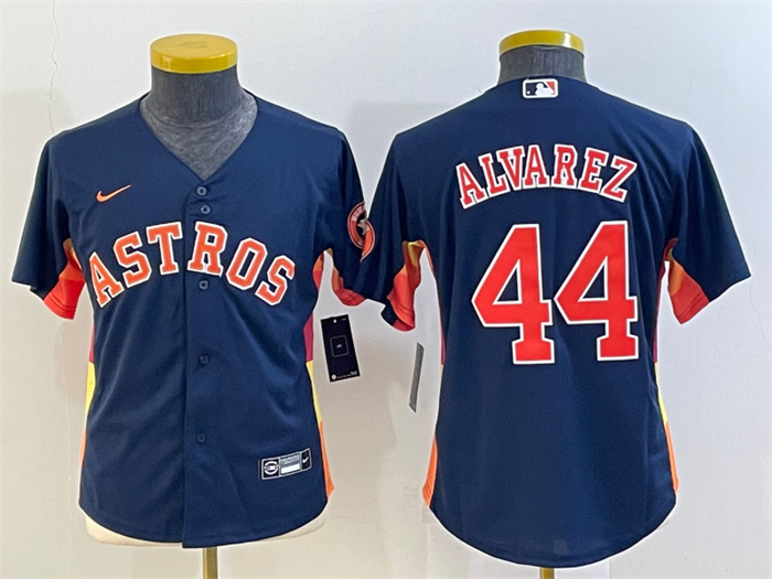 Youth Houston Astros #44 Yordan Alvarez Navy With Patch Cool Base Stitched Jerseys Youth Houston Astros #44 Yordan Alvarez Navy With Patch Cool Base Stitched Jerseys