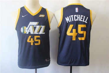 Youth Jazz 45 Donovan Mitchell Navy Youth Nike Swingman Jersey Youth Jazz 45 Donovan Mitchell Navy Youth Nike Swingman Jersey
