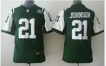 Youth Jets #21 Chris Johnson Green Team Color NFL Elite Jersey
