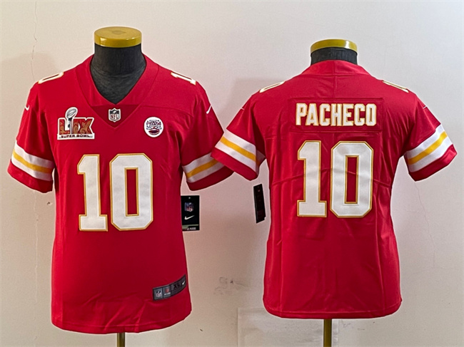 Youth Kansas City Chiefs #10 Isiah Pacheco Red 2025 Super Bowl LIX Patch Vapor Untouchable Limited Stitched Football Jersey Youth Kansas City Chiefs #10 Isiah Pacheco Red 2025 Super Bowl LIX Patch Vapor Untouchable Limited Stitched Football Jersey