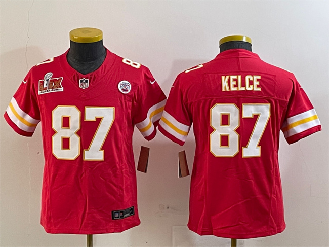 Youth Kansas City Chiefs #87 Travis Kelce Red 2025 Super Bowl LIX Patch F.U.S.E. Vapor Untouchable Limited Stitched Football Jersey Youth Kansas City Chiefs #87 Travis Kelce Red 2025 Super Bowl LIX Patch F.U.S.E. Vapor Untouchable Limited Stitched Football Jersey