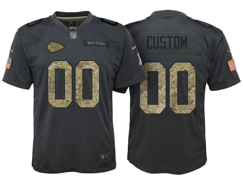 Youth Kansas City Chiefs Anthracite Customized Camo 2016 Salute to Service Jersey Youth Kansas City Chiefs Anthracite Customized Camo 2016 Salute to Service Jersey