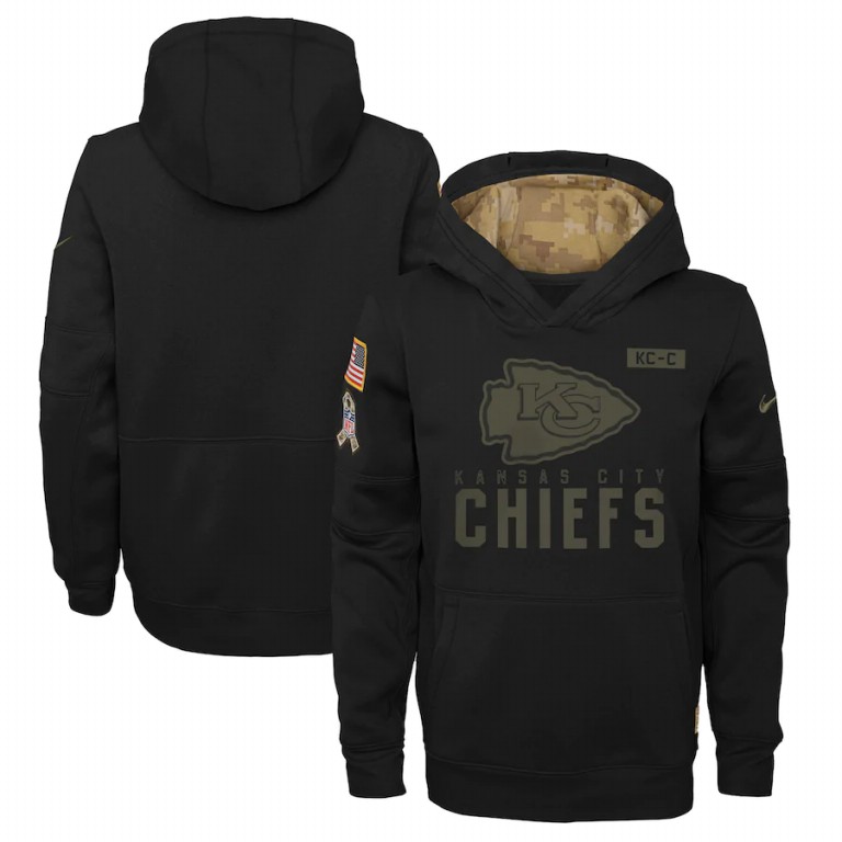 Youth Kansas City Chiefs Nike Youth 2020 Salute to Service Pullover Performance Hoodie Black Youth Kansas City Chiefs Nike Youth 2020 Salute to Service Pullover Performance Hoodie Black