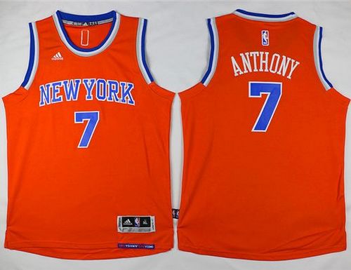 Youth Knicks #7 Carmelo Anthony Orange Stitched  NBA Jersey