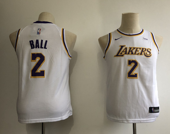 Youth Lakers 2 Lonzo Ball White Youth 2018-19 Nike Swingman Jersey Youth Lakers 2 Lonzo Ball White Youth 2018-19 Nike Swingman Jersey