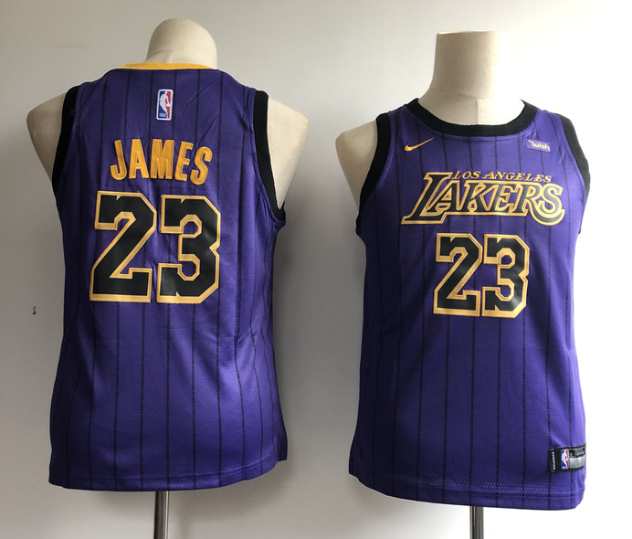 Youth Lakers 23 Lebron James Purple Youth 2018-19 City Edition Nike Swingman Jersey Youth Lakers 23 Lebron James Purple Youth 2018-19 City Edition Nike Swingman Jersey