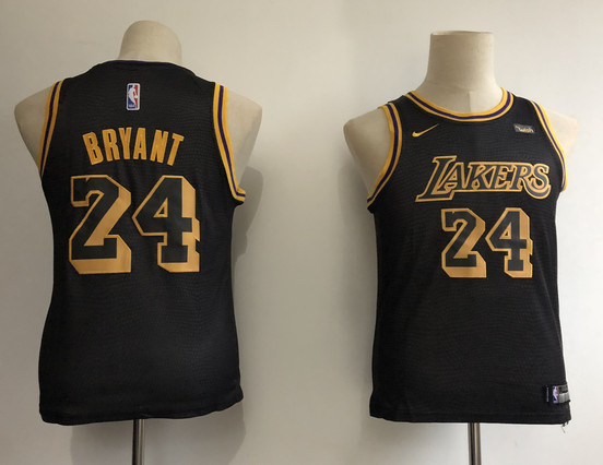Youth Lakers 24 Kobe Bryant Black 2018-19 City Edition Youth Nike Swingman Jersey Youth Lakers 24 Kobe Bryant Black 2018-19 City Edition Youth Nike Swingman Jersey