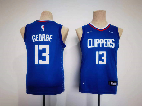 Youth Los Angeles Clippers #13 Paul George Royal Stitched Basketball Jersey Youth Los Angeles Clippers #13 Paul George Royal Stitched Basketball Jersey
