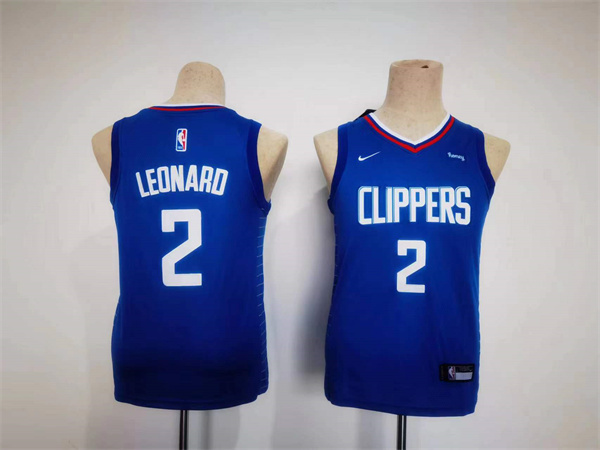 Youth Los Angeles Clippers #2 Kawhi Leonard Royal Stitched Basketball Jersey Youth Los Angeles Clippers #2 Kawhi Leonard Royal Stitched Basketball Jersey