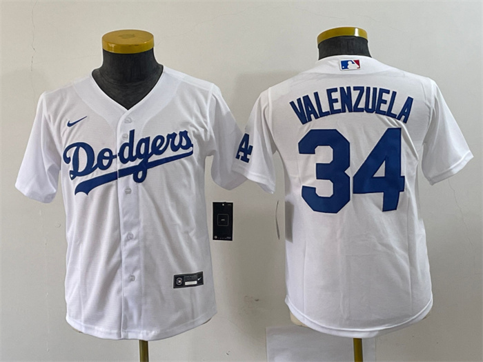 Youth Los Angeles Dodgers #34 Toro Valenzuela White Stitched Baseball Jersey Youth Los Angeles Dodgers #34 Toro Valenzuela White Stitched Baseball Jersey