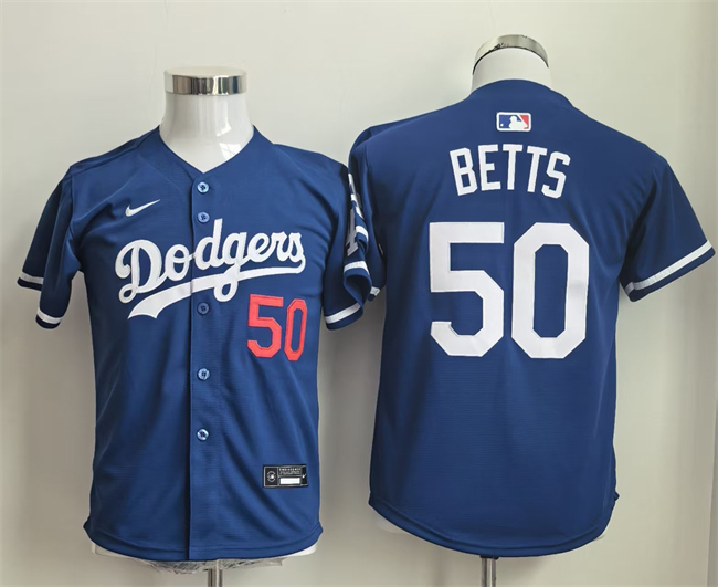 Youth Los Angeles Dodgers #50 Mookie Betts Blue Limited Stitched Baseball Jersey Youth Los Angeles Dodgers #50 Mookie Betts Blue Limited Stitched Baseball Jersey
