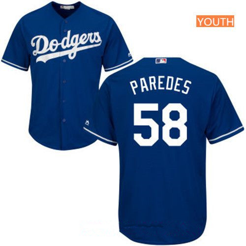 Youth Los Angeles Dodgers #58 Edward Paredes Royal Blue Stitched MLB Majestic Cool Base Jersey Youth Los Angeles Dodgers #58 Edward Paredes Royal Blue Stitched MLB Majestic Cool Base Jersey
