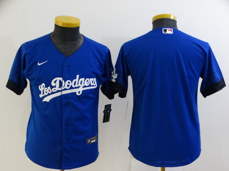 Youth Los Angeles Dodgers Blank Blue 2021 City Connect Cool Base Stitched Jersey Youth Los Angeles Dodgers Blank Blue 2021 City Connect Cool Base Stitched Jersey