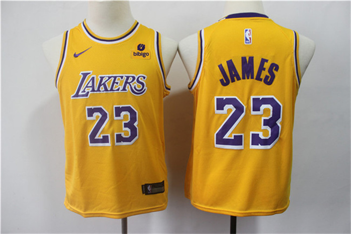 Youth Los Angeles Lakers #23 LeBron James Yellow Stitched Basketball Jersey Youth Los Angeles Lakers #23 LeBron James Yellow Stitched Basketball Jersey
