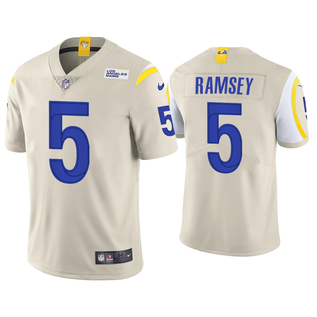 Youth Los Angeles Rams #5 Jalen Ramsey Bone Vapor Untouchable Limited Stitched Jersey Youth Los Angeles Rams #5 Jalen Ramsey Bone Vapor Untouchable Limited Stitched Jersey