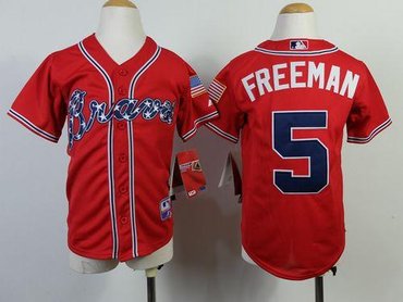 Youth MLB Atlanta Braves #5 Freddie Freeman Red Cool Base Jersey Youth MLB Atlanta Braves #5 Freddie Freeman Red Cool Base Jersey