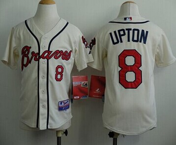 Youth MLB Atlanta Braves #8 Justin Upton Cream Cool Base Stitched Baseball Jersey Youth MLB Atlanta Braves #8 Justin Upton Cream Cool Base Stitched Baseball Jersey
