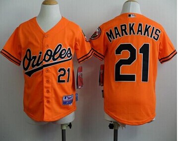 Youth MLB Baltimore Orioles #21 Nick Markakis Orange Cool Base Stitched Baseball Jersey Youth MLB Baltimore Orioles #21 Nick Markakis Orange Cool Base Stitched Baseball Jersey