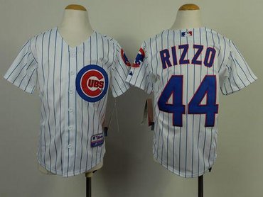 Youth MLB Chicago Cubs #44 Anthony Rizzo White(Blue Strip) Cool Base Baseball Jersey Youth MLB Chicago Cubs #44 Anthony Rizzo White(Blue Strip) Cool Base Baseball Jersey