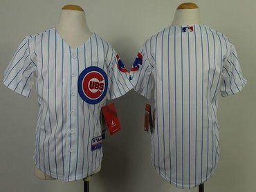 Youth MLB Chicago Cubs Blank White(Blue Strip) Cool Base Baseball Jersey Youth MLB Chicago Cubs Blank White(Blue Strip) Cool Base Baseball Jersey