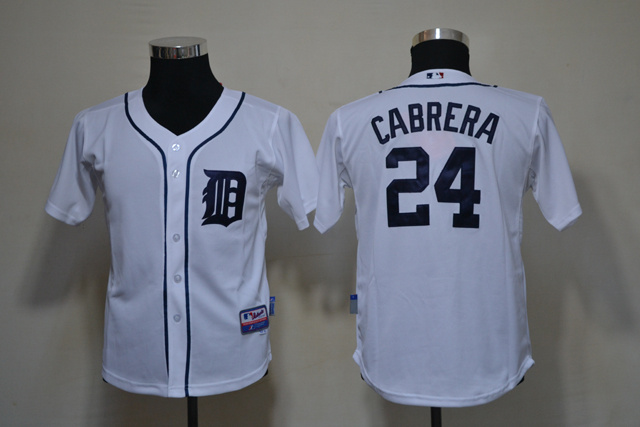 Youth MLB Detroit Tigers 24 Miguel Cabrera White Jerseys Youth MLB Detroit Tigers 24 Miguel Cabrera White Jerseys