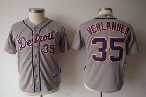 Youth MLB Detroit Tigers 35 Verlander Grey Jerseys Youth MLB Detroit Tigers 35 Verlander Grey Jerseys