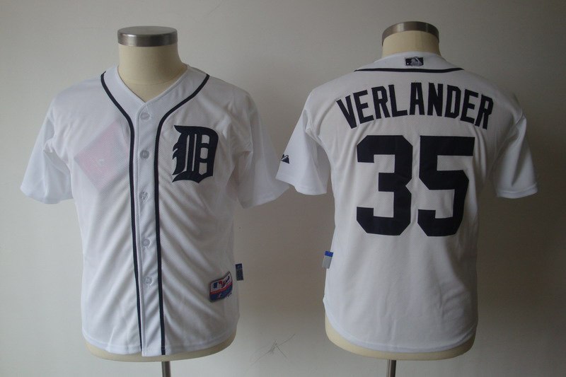Youth MLB Detroit Tigers 35 Verlander White Jerseys Youth MLB Detroit Tigers 35 Verlander White Jerseys