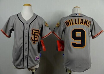 Youth MLB Giants #9 Matt Williams Grey Road 2 Cool Base Jersey