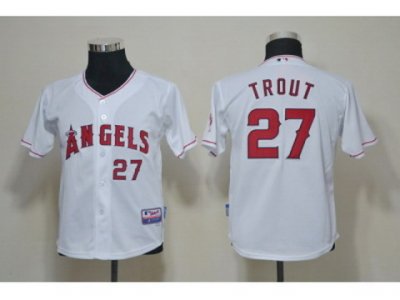 Youth MLB Jersey Los Angeles Angels #27 Trout White Jerseys Youth MLB Jersey Los Angeles Angels #27 Trout White Jerseys