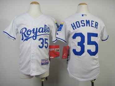 Youth MLB Kansas City Royals #35 Eric Hosmer White Cool Base Stitched Jersey