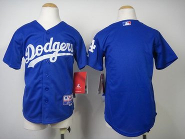 Youth MLB Los Angeles Dodgers Blank Blue Cool Base Stitched Jersey