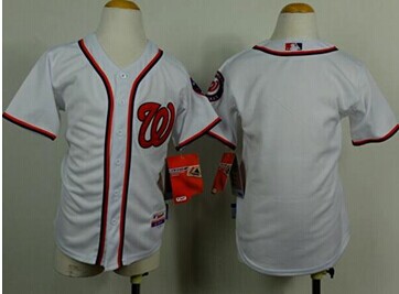 Youth MLB Nationals Blank White Cool Base Baseball Jersey