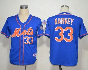 Youth MLB New York Mets #33 Matt Harvey Blue Alternate Home Cool Baseball Jersey