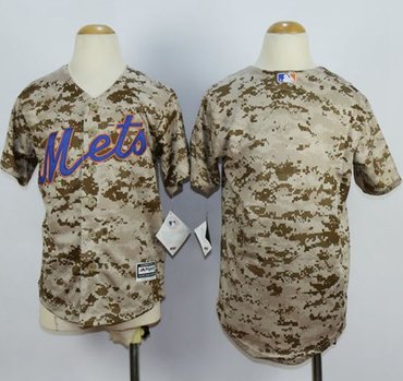 Youth Mets Blank Camo Alternate Cool Base Stitched MLB Jersey