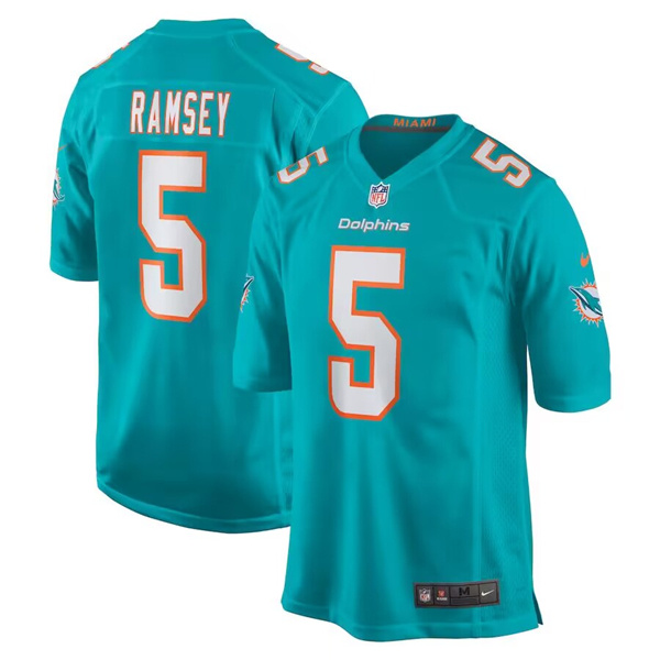 Youth Miami Dolphins #5 Jalen Ramsey Aqua Stitched Game Jersey Youth Miami Dolphins #5 Jalen Ramsey Aqua Stitched Game Jersey