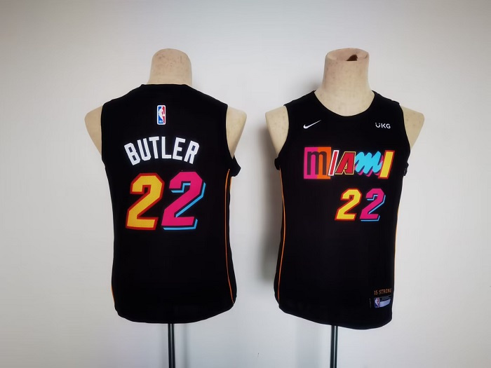 Youth Miami Heat #22 Jimmy Butler Black City Edition Swingman Stitched Jersey Youth Miami Heat #22 Jimmy Butler Black City Edition Swingman Stitched Jersey