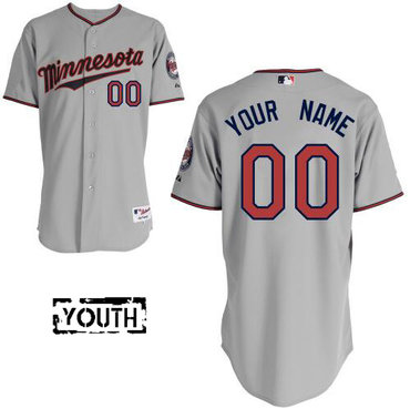 Youth Minnesota Twins Authentic Custom Road Gray Stitched Baseball Jersey Youth Minnesota Twins Authentic Custom Road Gray Stitched Baseball Jersey