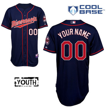 Youth Minnesota Twins Authentic Customized Navy Blue Alternate Road Jersey Youth Minnesota Twins Authentic Customized Navy Blue Alternate Road Jersey
