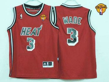 Youth NBA Miami Heat #3 Dwyane Wade Red Hardwood Classics Nights Finals Patch Jersey Youth NBA Miami Heat #3 Dwyane Wade Red Hardwood Classics Nights Finals Patch Jersey