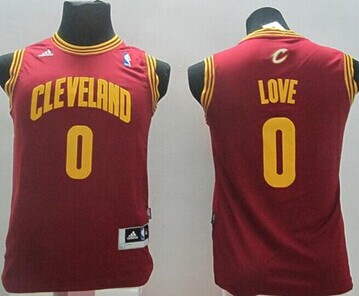 Youth NBA Revolution 30 Cavaliers #0 Kevin Love Red Stitched Jersey