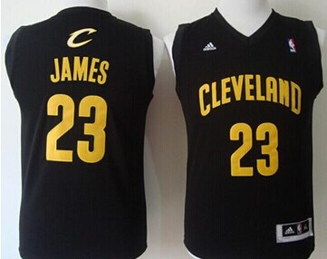 Youth NBA Revolution 30 Cavaliers #23 LeBron James Black Stitched Jersey
