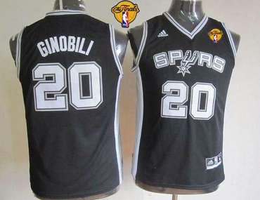 Youth NBA San Antonio Spurs #20 Manu Ginobili Black With Finals Patch Stitched NBA Jersey Youth NBA San Antonio Spurs #20 Manu Ginobili Black With Finals Patch Stitched NBA Jersey