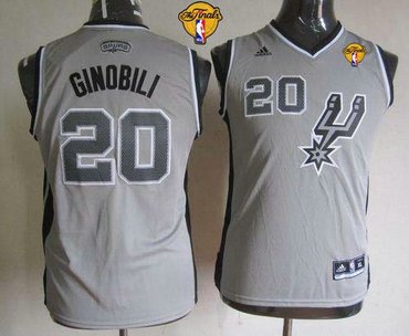 Youth NBA San Antonio Spurs #20 Manu Ginobili Grey With Finals Patch Stitched NBA Jersey Youth NBA San Antonio Spurs #20 Manu Ginobili Grey With Finals Patch Stitched NBA Jersey