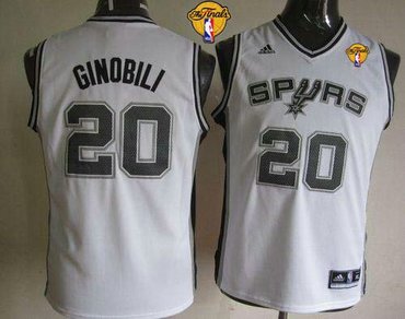 Youth NBA San Antonio Spurs #20 Manu Ginobili White With Finals Patch Stitched NBA Jersey Youth NBA San Antonio Spurs #20 Manu Ginobili White With Finals Patch Stitched NBA Jersey