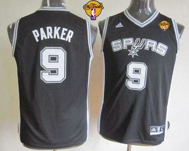Youth NBA San Antonio Spurs #9 Tony Parker Black With Finals Patch Stitched NBA Jersey Youth NBA San Antonio Spurs #9 Tony Parker Black With Finals Patch Stitched NBA Jersey