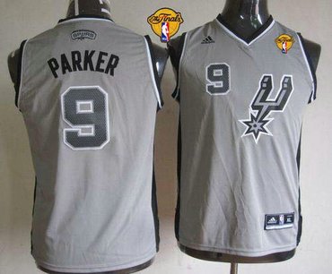 Youth NBA San Antonio Spurs #9 Tony Parker Grey With Finals Patch Stitched NBA Jersey Youth NBA San Antonio Spurs #9 Tony Parker Grey With Finals Patch Stitched NBA Jersey