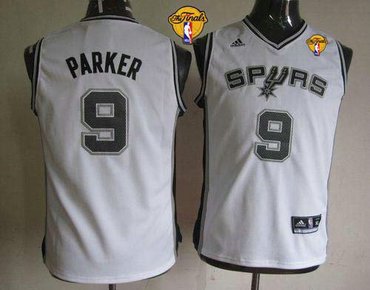 Youth NBA San Antonio Spurs #9 Tony Parker White With Finals Patch Stitched NBA Jersey Youth NBA San Antonio Spurs #9 Tony Parker White With Finals Patch Stitched NBA Jersey