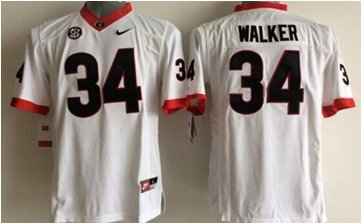 Youth NCAA Bulldogs #34 Herschel Walker White Stitched Jersey