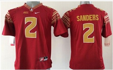 Youth NCAA Seminoles #2 Deion Sander Red Limited Stitched Jersey