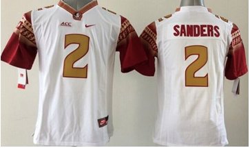 Youth NCAA Seminoles #2 Deion Sander White Limited Stitched Jersey